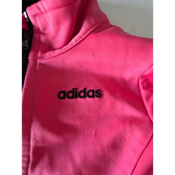Adidas Toddler 2-Piece Pink & Black Outfit Size 24M Polyester Jacket & Pants Set - Picture 2 of 9